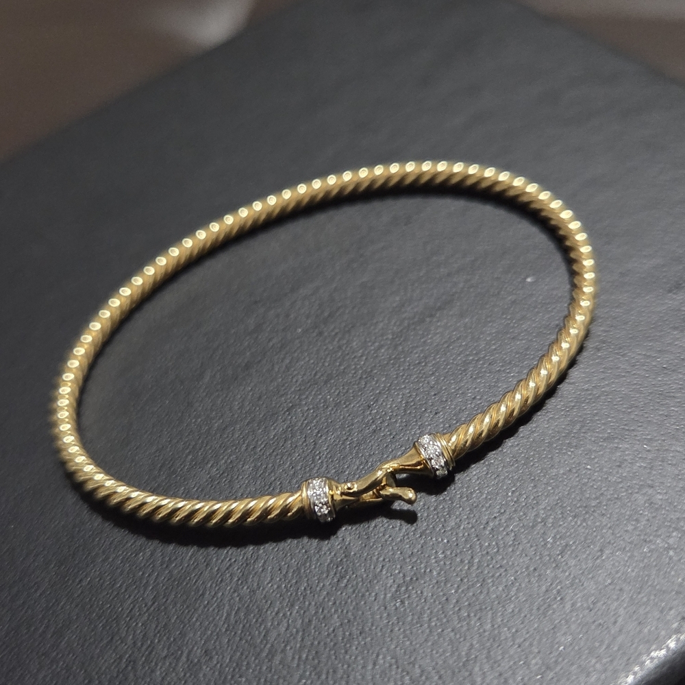 David Yurman Gold Twisted Bracelet